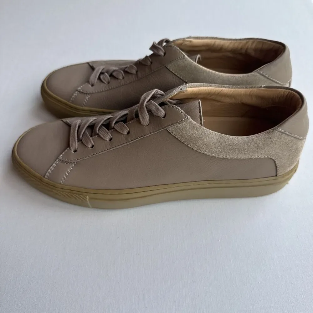 KOIO Capri Men's Low Top Sneakers Size 38 Italy Leather Shoes Taupe Tan Perfect